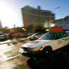A taxi cab drives down the Strip Thursday, April 28, 2011.