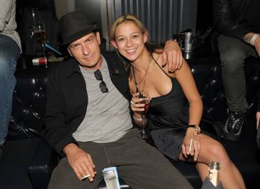 Charlie Sheen and Natalie Kenly at Chateau Nightclub & Gardens on Saturday, April 30, 2011, at Paris Las Vegas.