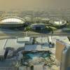 A rendering of the proposed stadium complex behind Mandalay Bay. 