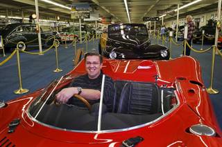 Rob Williams, general manager of The Auto Collections, sits in a rare 1966 Bizzarrini Livorno Spyder prototype at the Imperial Palace Monday, May 9, 2011.  The Italian-made sports car had a Corvette drive train and went into production but the production cars were coupes.