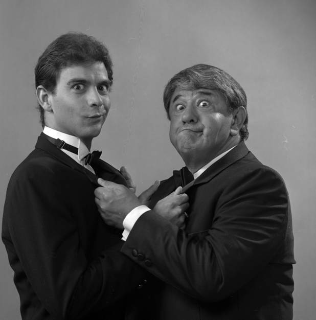 10/15/83..Sandy Hackett with Buddy Hackett at Sahara