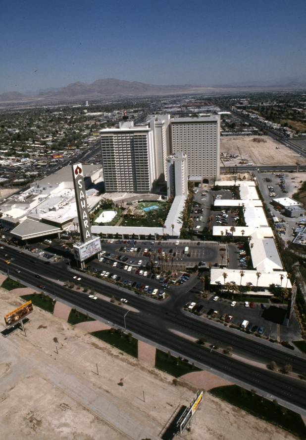 Aerial photo of the Sahara Hotel 4/2/91.