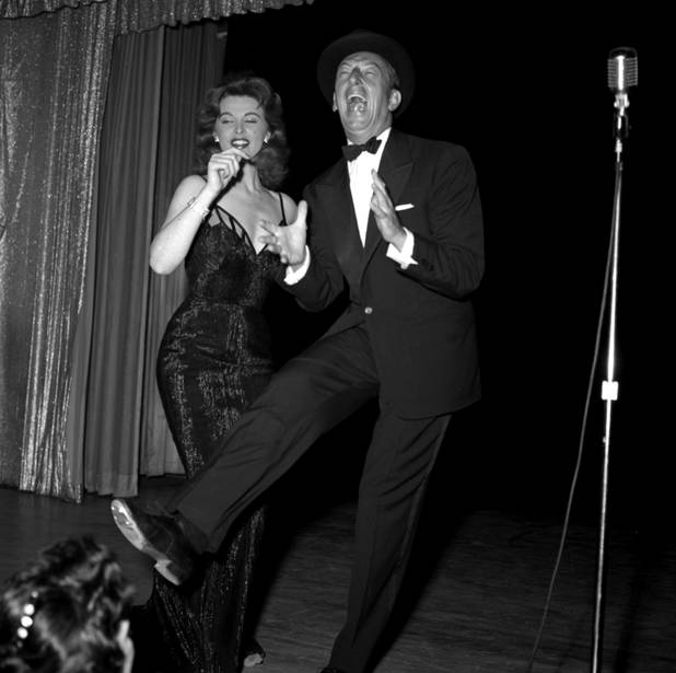 5/25/56.. Ray Bolger and Tina Louise perform at the Sahara ...