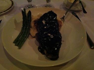 The last New York strip steak, slathered in the restaurant’s special sauce, served at House of Lords at Sahara.