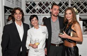 The grand opening VIP and media party of Bacio by Carla Pellegrino at Tropicana on May 17, 2011. Chef Pellegrino is pictured here with her daughter, Marcelle Braga, and two guests.