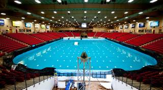 The 600,000-gallon indoor pool at South Point created for H2X on May 19, 2011.