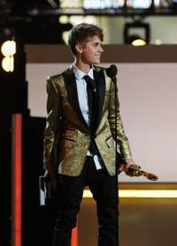 Justin Bieber during the 2011 Billboard Music Awards at MGM Grand Garden Arena on May 22, 2011.