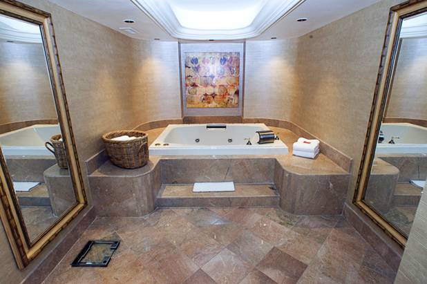 The bathtub in the 3000-square-foot Chairman's Suite is shown at the Tropicana Tuesday, May 24, 2011.