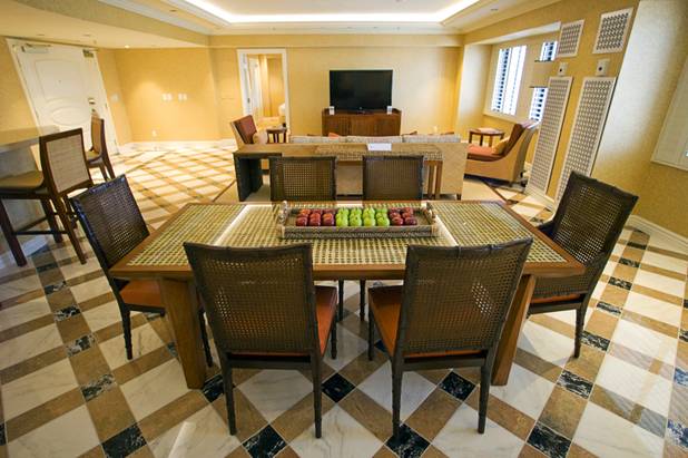 A view of the living room in the 3000-square-foot Chairman's Suite is shown at the Tropicana Tuesday, May 24, 2011.