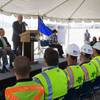Randy Walker, center, director of the Clark County Department of Aviation, speaks during a groundbreaking for a new $99 million Federal Aviation Administration air traffic control facility at McCarran International Airport Tuesday, May 31, 2011. The facility is expected to be operational in early 2015.