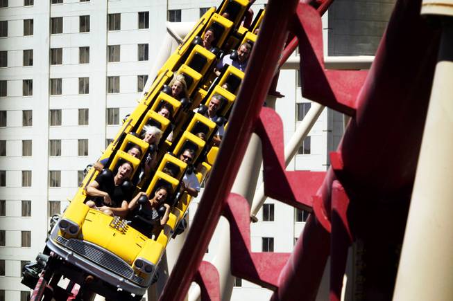The roller coaster at New York-New York is shown in Las Vegas on Tuesday, June 7, 2011.