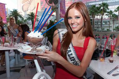 2011 Miss California USA Alyssa Campanella at Serendipity 3 at Caesars Palace.