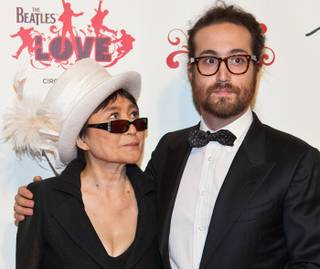 Yoko Ono Lennon and Sean Lennon at the fifth-anniversary celebration of The Beatles Love by Cirque du Soleil at the Mirage on June 8, 2011.


