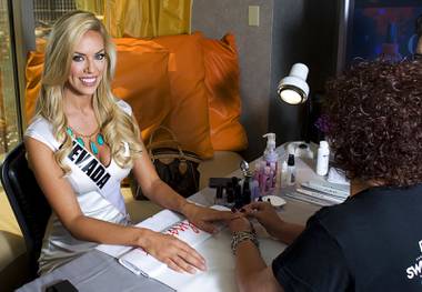 Miss Nevada USA Sarah Chapman has her nails done at Planet Hollywood on Tuesday, June 14, 2011. The 2011 Miss USA Pageant takes place at the Theater for Performing Arts at Planet Hollywood on Sunday. The pageant will be broadcast on NBC.