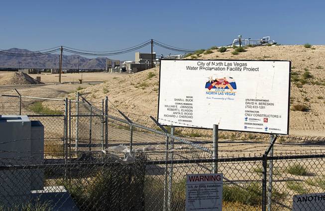 A view of the new City of North Las Vegas Water Reclamation Facility by Carey Avenue and Betty Lane Thursday, June 23, 2011. The city originally had planned to build a pipeline to transport the treated wastewater to Lake Mead but the city is now releasing treated water into the open Sloan channel that flows into Lake Mead.