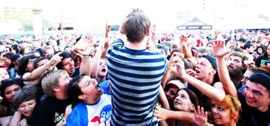 Wonder Years plays during the Vans Warped Tour as it made a stop at the Plaza Parking Lot in Las Vegas Thursday, June 30, 2011.