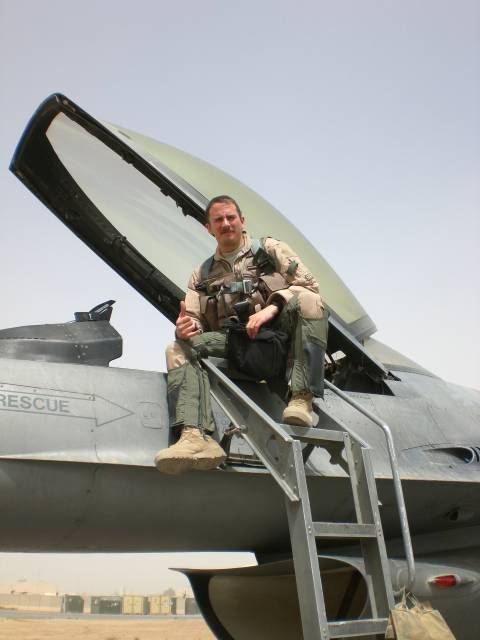 U.S. Air Force Capt. Eric Ziegler poses for a photo during one of his three combat deployments. 