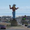 The "Welcome to West Wendover" sign, featuring Wendover Will, is shown in the northeast Nevada town, July 1, 2011. The neon landmark stands on Pueblo Boulevard, the main street leading into town. 