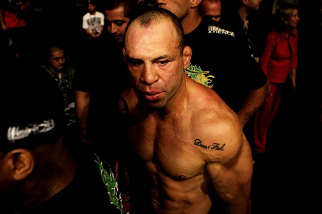 Wanderlei Silva leaves the octagon after facing Chris Leben during UFC 132 Saturday at the MGM Grand Garden Arena. Leben won by knock out 27 seconds into the first round.