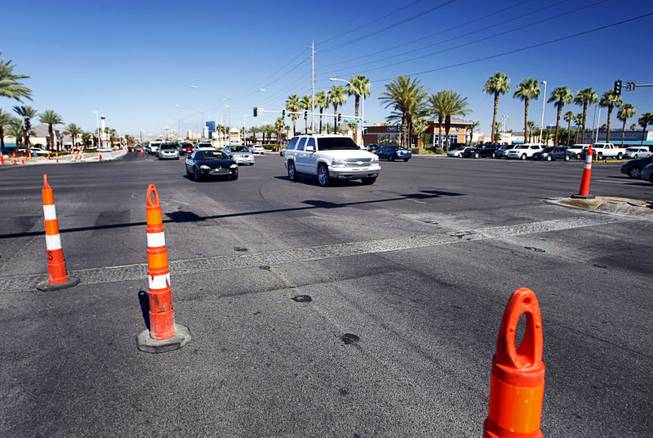 A view of the intersection of West Sahara Avenue and South Decatur Boulevard. The intersection is one of the most dangerous in the Las Vegas Valley.