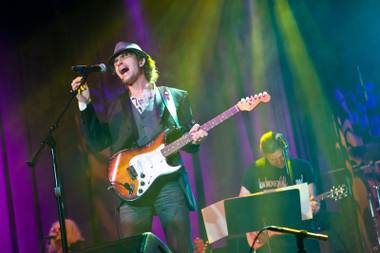 Michael Grimm, champion of “America’s Got Talent,” performs at Ovation at Green Valley Ranch during the benefit for Jeff Jordan.