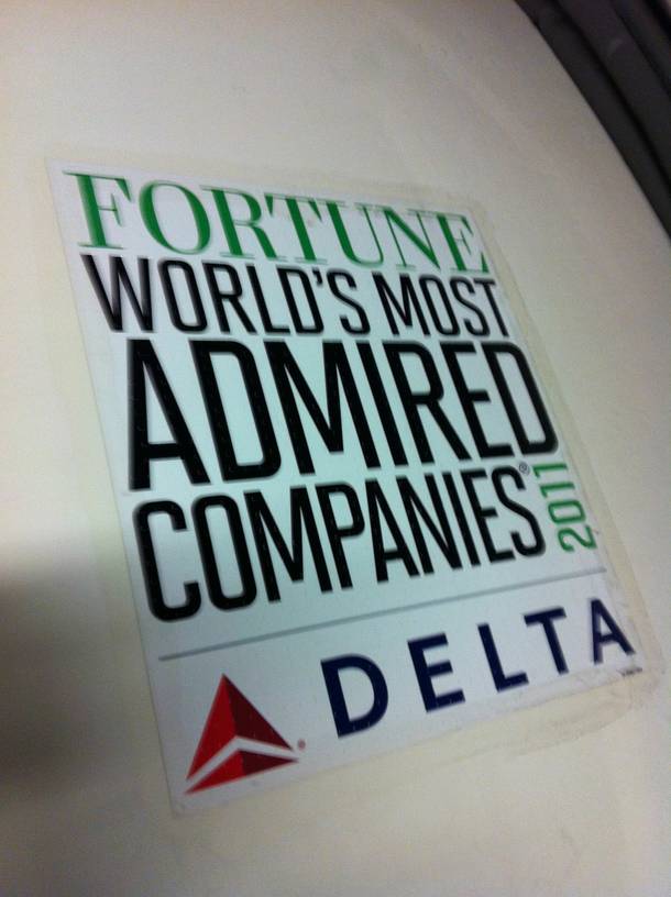 This sign on the side of a Delta jet reminds that we are soaring on success!