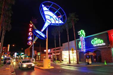 The Fremont East district is seen Thursday, August 4,&nbsp;2011.