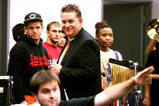 David Wilson, principal of Chaparral High School, listens to band practice on Thursday, Aug. 18, 2011.