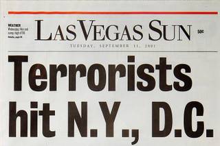 These are the pages of the Las Vegas Sun and our coverage of the terror attacks on September 11th 2001.