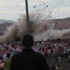 A P-51 Mustang airplane crashes into the edge of the grandstands at the Reno Air show on Friday, Sept. 16, 2011. The World War II-era fighter plane flown by a veteran Hollywood stunt pilot Jimmy Leeward plunged Friday into the edge of the grandstands during the popular air race creating a horrific scene strewn with smoking debris.