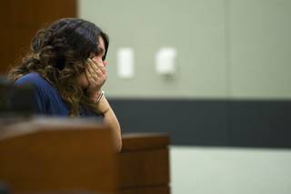 Marisol Diaz, 16, cries during an appearance in District Court Wednesday, September 28, 2011. Marisol is the youngest of six defendants  in the robbery-beating death of Eldorado High School teacher Timothy VanDerbosch.