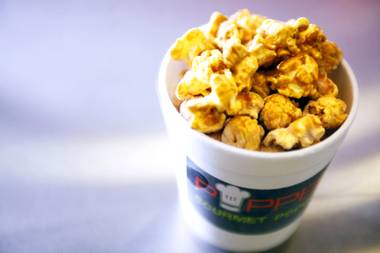 Frozen caramel popcorn is made with liquid nitrogen at Popped, a gourmet popcorn shop on Eastern Avenue, on Wednesday, Oct. 5,&nbsp;2011.