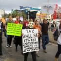 Occupy Las Vegas demonstrators on The Strip