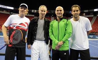 The Tennis Champions Series with Jim Courier, John McEnroe, Andre Agassi and Pete Sampras at the Thomas & Mack Center at UNLV on Saturday, Oct. 15, 2011.
