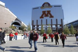 The exterior of TCF Bank Stadium before an NCAA college football game between Minnesota and the Nebraska, Saturday, Oct. 22, 2011, in Minneapolis. 