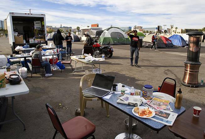 A view of the Occupy Las Vegas site near Tropicana ...