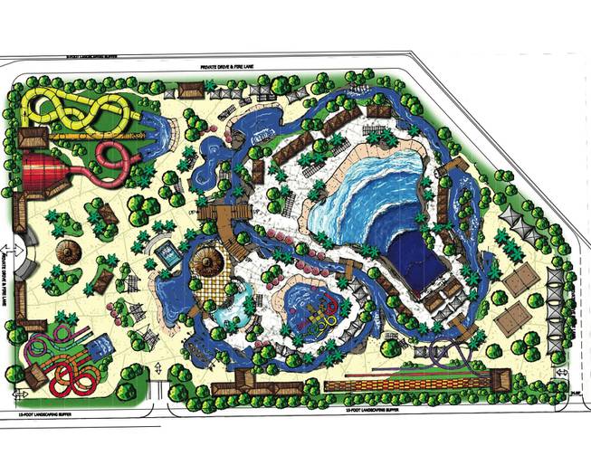 Conceptual drawing of water park