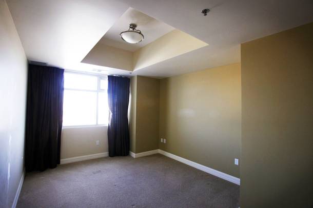 The bedroom of a condo for sale inside The Ogden high rise tower in downtown Las Vegas seen Friday, November 18, 2011.
