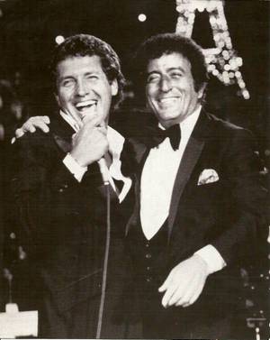 Bob Anderson onstage with Tony Bennett.
