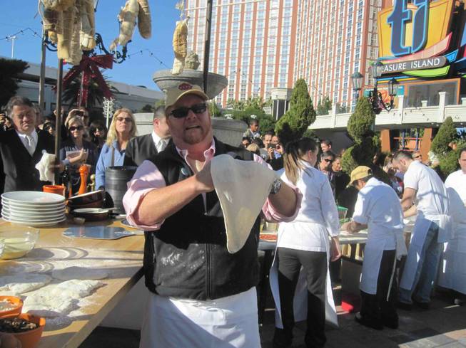 Mario Batali's cooking demonstration at Winter in Venice at the Venetian on Nov. 25, 2011.