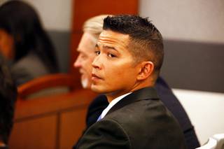 Thomas Mendiola appears in the courtroom of Judge Douglas Herndon for a calendar call at the Regional Justice Center in Las Vegas Thursday, December 1, 2011.