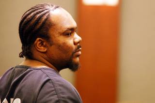 Donnell Pugh apears in court for a calendar call at the Regional Justice Center in Las Vegas Thursday, December 1, 2011.