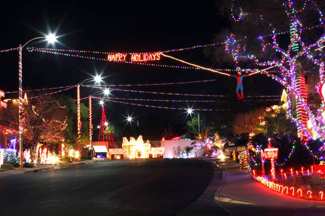 Quiver Point Avenue in Henderson, seen on Wednesday, Dec. 14, 2011, won first place in the "Street Competition" category for the City of Henderson's holiday light contest.