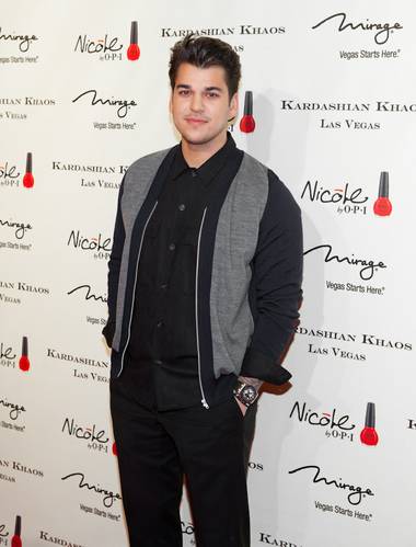 Rob Kardashian, shown on the red carpet of the Kardashian Khaos grand opening red carpet celebration at the Mirage featuring Kim Kardashian, Khloe Kardashian, Kourtney Kardashian, Scott Disick, Kendall Jenner, Kylie Jenner and Kris Jenner on Dec. 15, 2011.