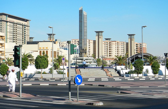 In Dubai, United Arab Emirates, Union Station is a major stop for the red and green lines for the Dubai Metro. December  2011.