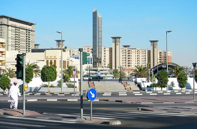In Dubai, United Arab Emirates, Union Station is a major stop for the red and green lines for the Dubai Metro. December  2011.