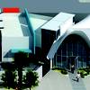An artist's rendering of the old La Concha Motel converted into the visitors center at the Neon Museum.