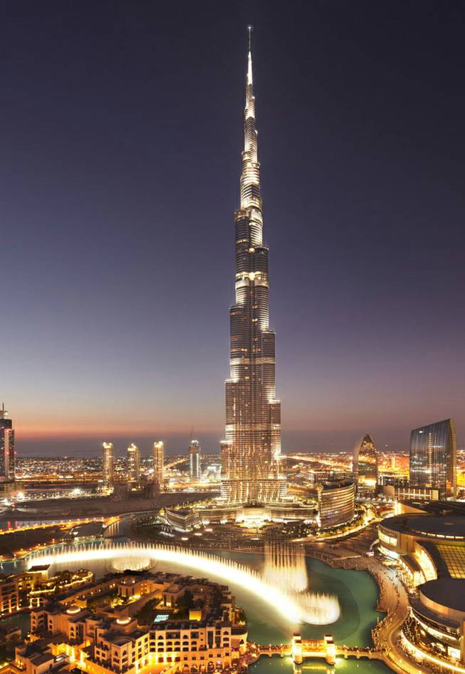 Burj Khalifa complex in Dubai, United Arab Emirates.