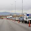 Traffic travels in one lane on I-15 southbound as Nevada Highway Patrol troopers prepare to wrap up their investigation after a fatal accident on I-15 southbound near Blue Diamond Road Tuesday, Jan. 11, 2011. The number of traffic fatalities last year in Nevada fell to 243.