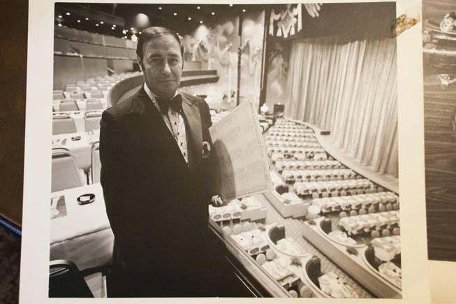 A photograph of Emilio, circa 1972, standing in the Las Vegas Hilton Showroom, Monday Jan. 9, 2012. Emilio worked as Vegas' most beloved maitre'd of the Hilton, and the International before that, and befriended many important people in the "who's who" of Vegas, Hollywood, and the world.